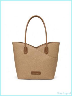 Faux Leather Tote Bag Structured Shoulder Bag Commuter Handbag